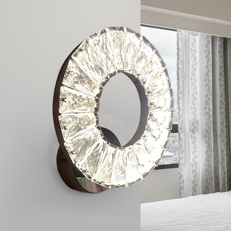 BowLift | Phase Crystal Chrome Wall Sconces Light Circular LED Modernism Wall Light Fixture