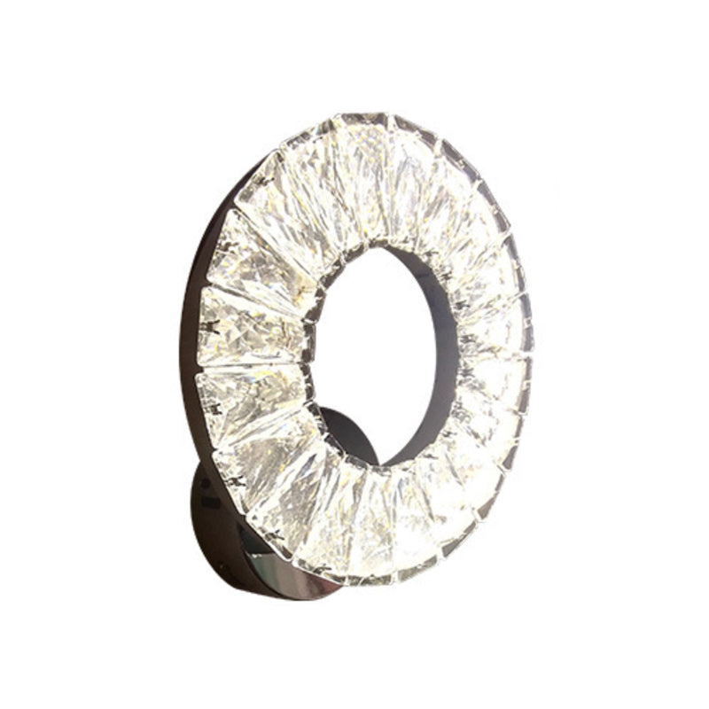 BowLift | Phase Crystal Chrome Wall Sconces Light Circular LED Modernism Wall Light Fixture