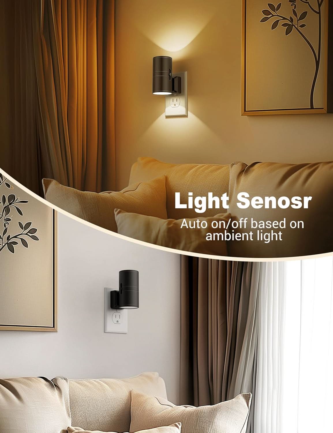 BowLift | NIGHTSENSE – LED night light with twilight sensor, glare-free & energy-efficient