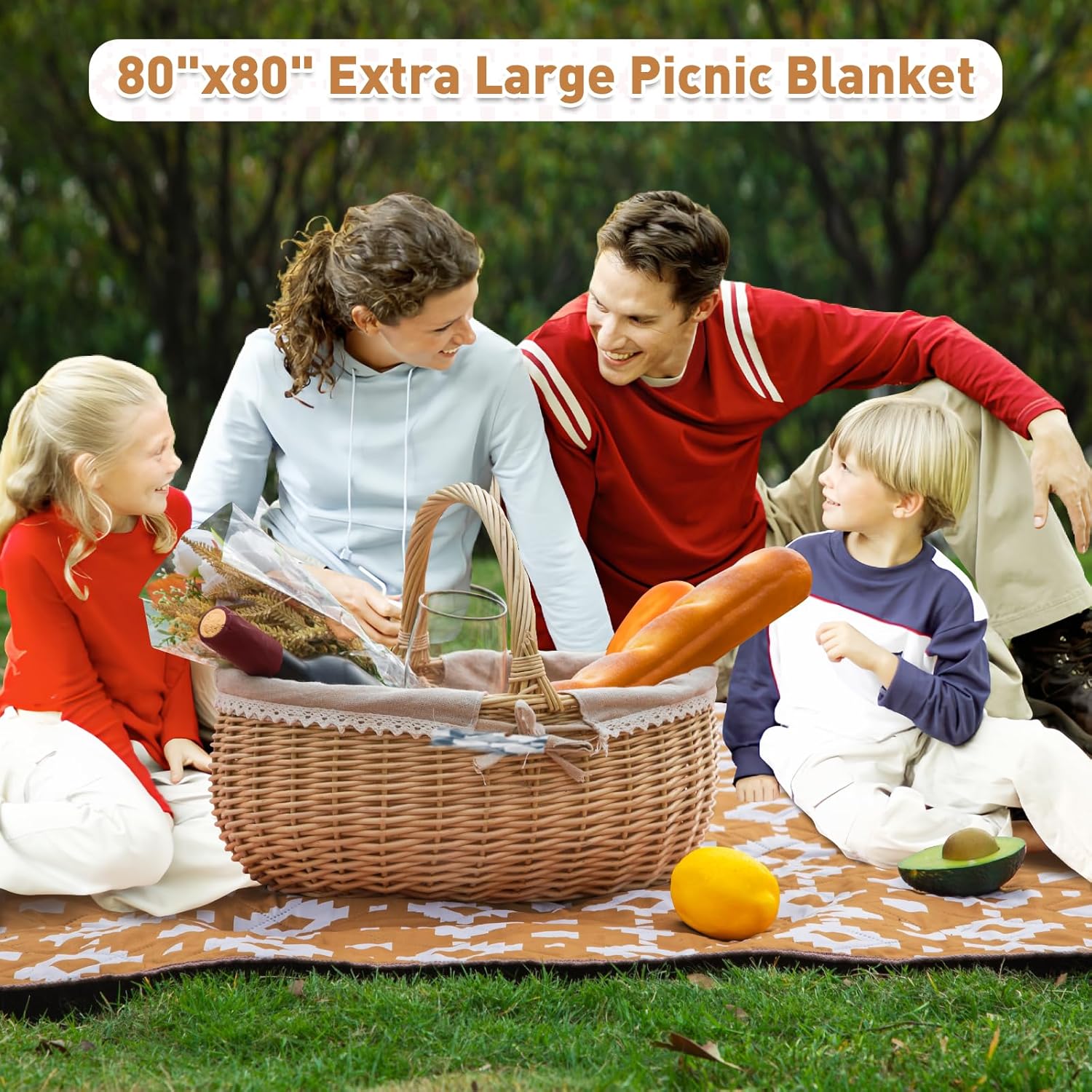 BowLift | Extra Large Waterproof Picnic Blanket 200 × 200 cm with 3 Layers – MeadowRest