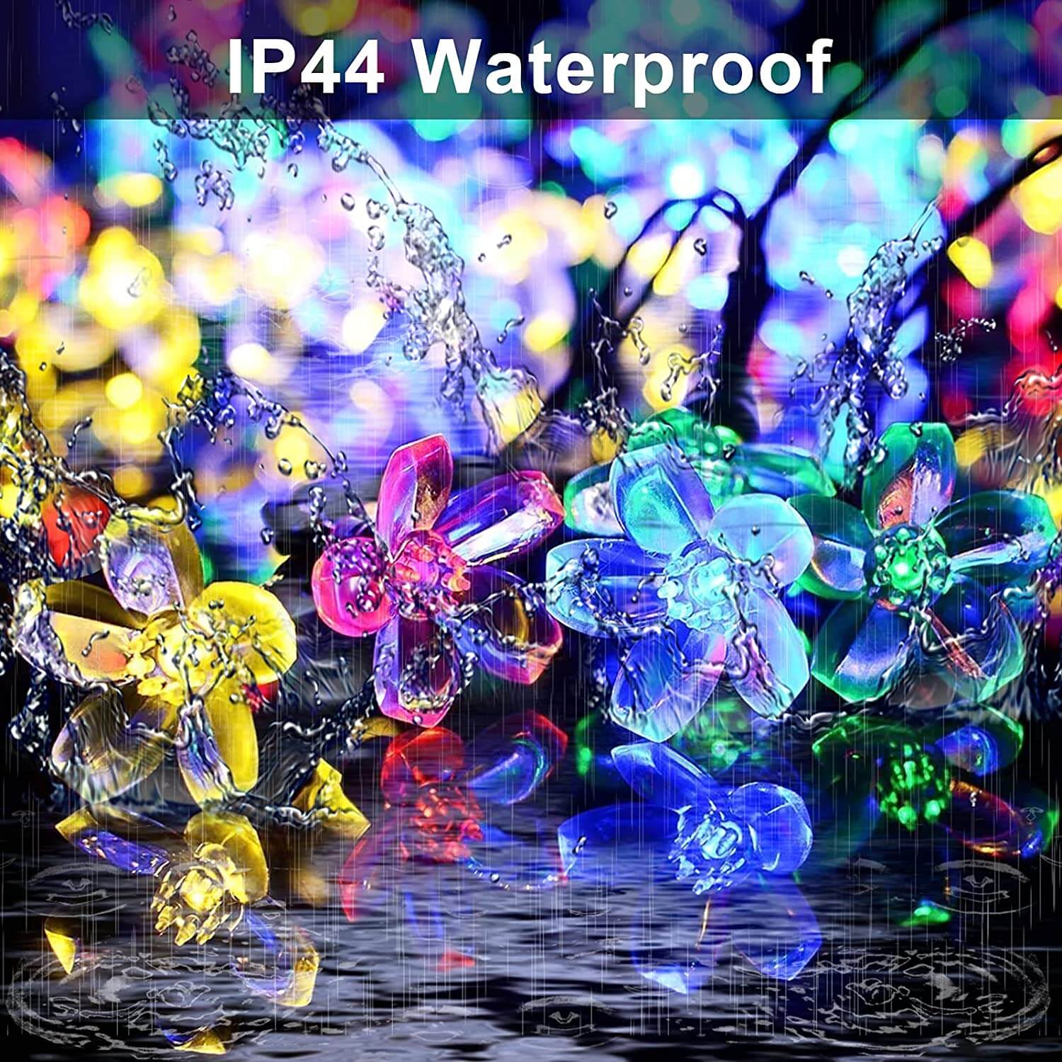 BowLift | LED Solar Sakura String Lights Waterproof Outdoor Fairy Flower Lights