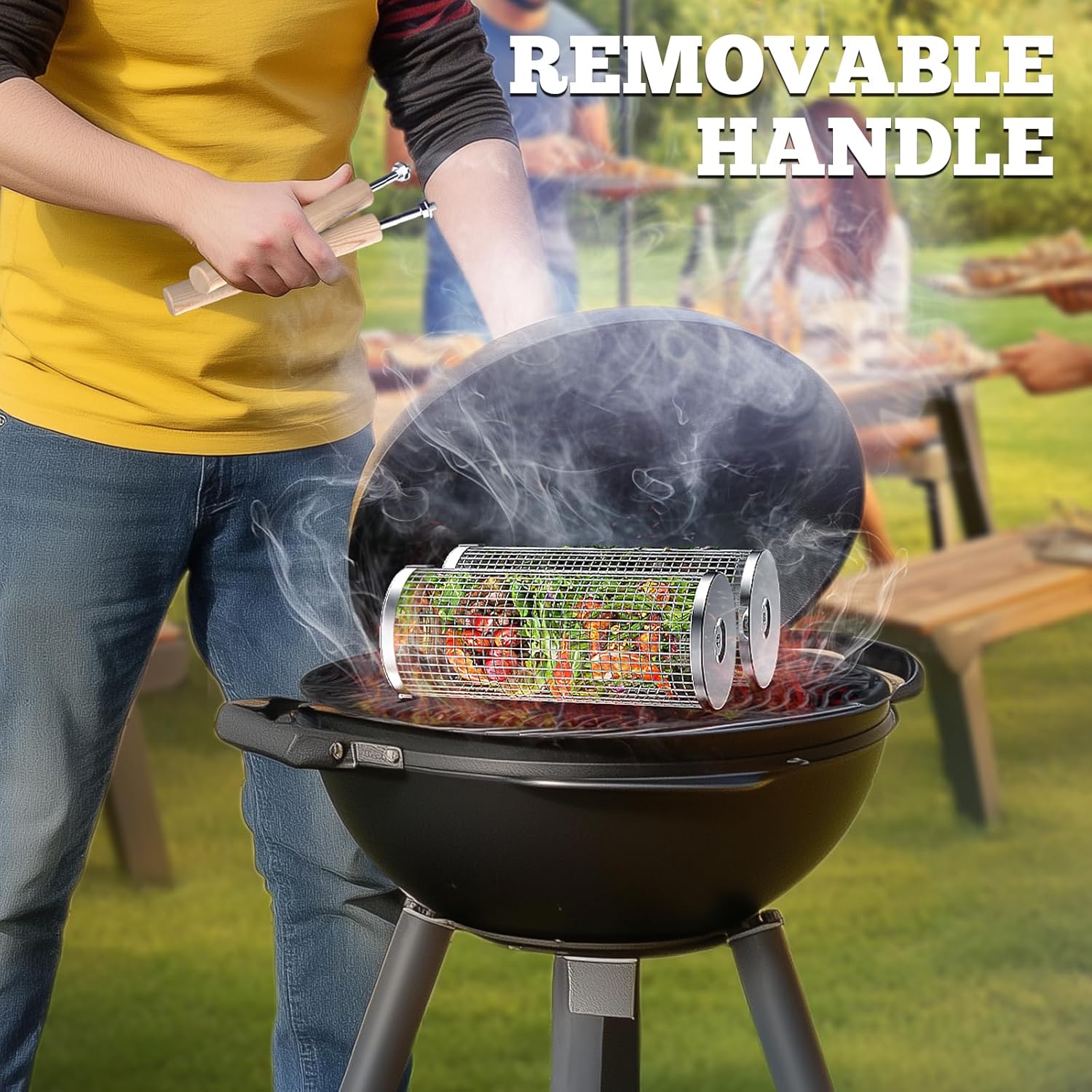 BowLift | Premium Grill Baskets | Stainless Steel BBQ Tool for Outdoor Cooking
