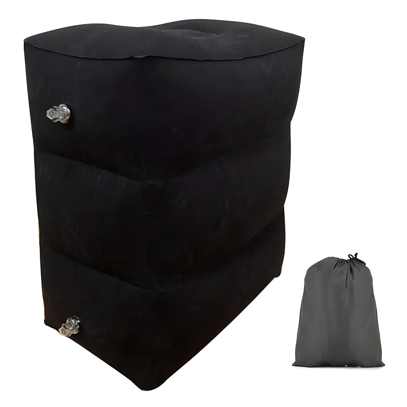 BowLift | Inflatable Travel Footrest | Ergonomic, Adjustable Height & Compact for Planes, Trains, Buses & Office Use