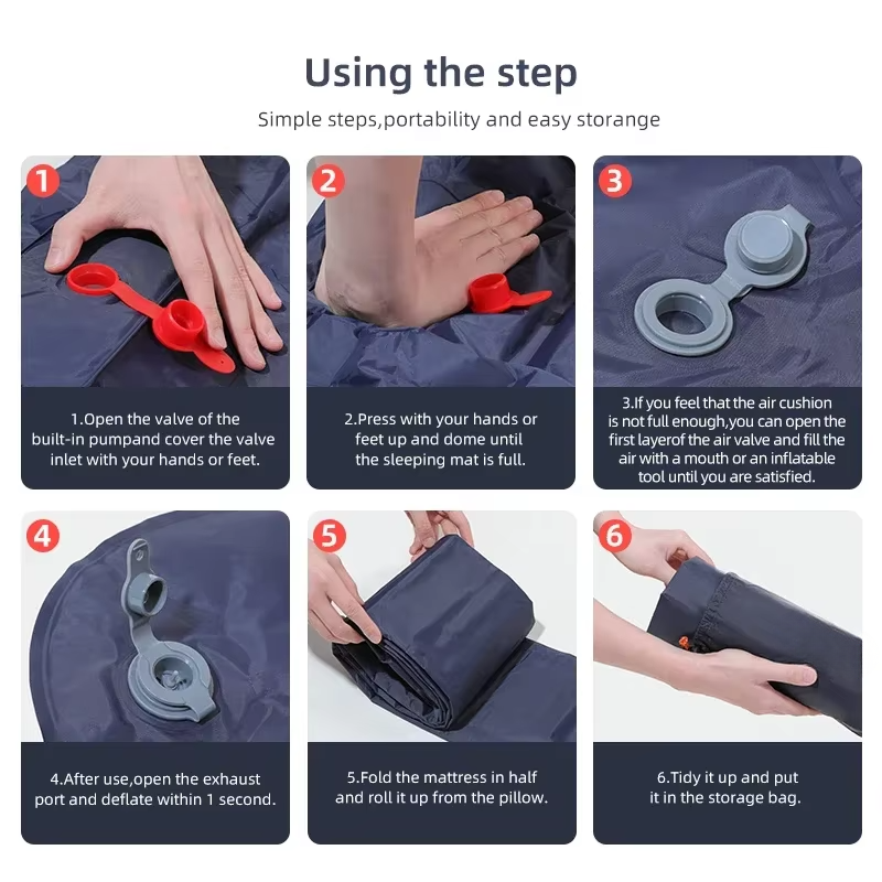 BowLift | Inflatable Camping Sleeping Pad with Built-in Pillow Self-Inflating Air Cushion for Hiking and Outdoor Travel