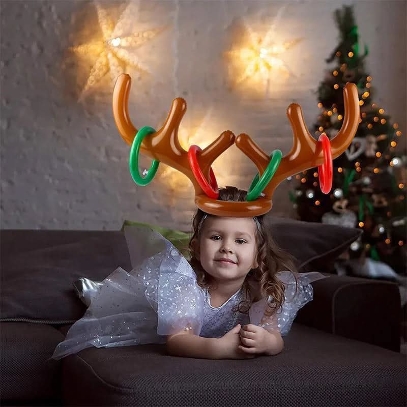 BowLift | Inflatable Reindeer Antler Ring Toss Game Set