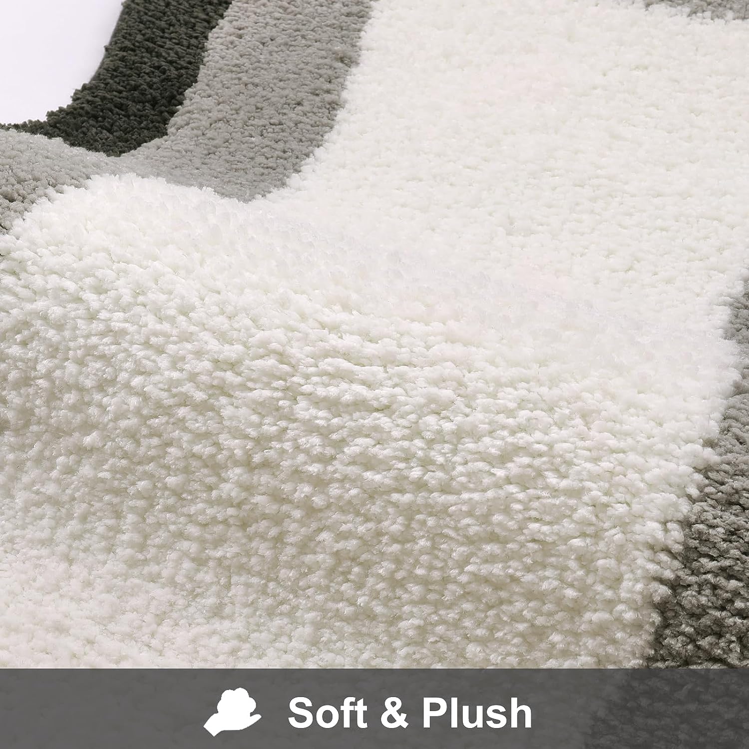 BowLift | Black Gradient Bath Mats, Carpet for Bathrooms, Cute Non-Slip Irregular Carpet for Shower Room