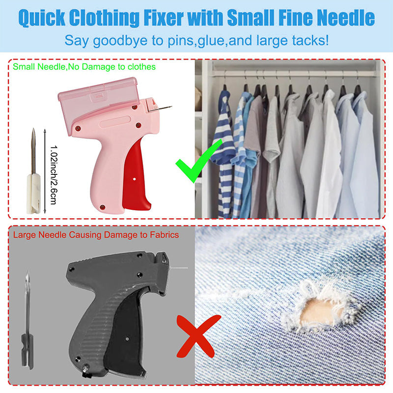 BowLift | Mini Label Gun with Storage Box - Compact Design, Fine Needle Set, Contains More Than 2000 Labels, Suitable for Clothing and Fabric Labels