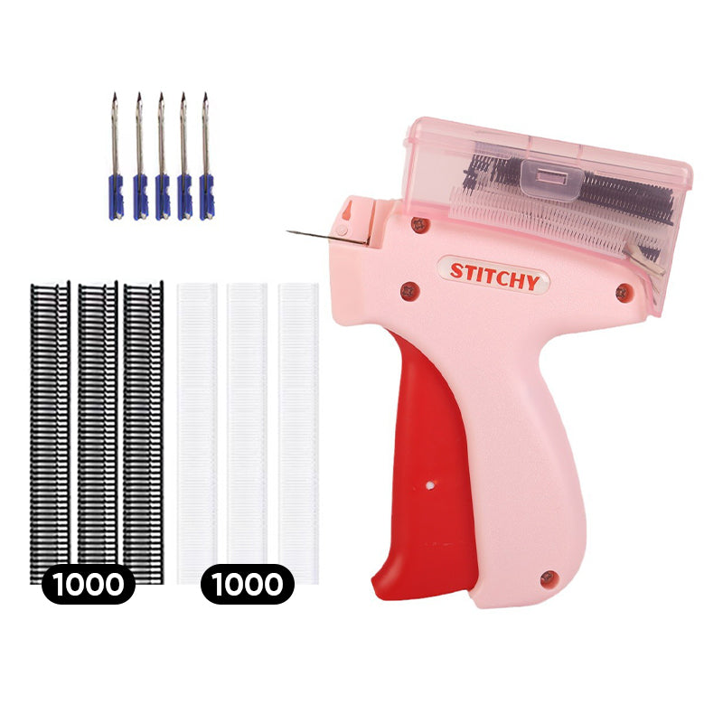 BowLift | Mini Label Gun with Storage Box - Compact Design, Fine Needle Set, Contains More Than 2000 Labels, Suitable for Clothing and Fabric Labels