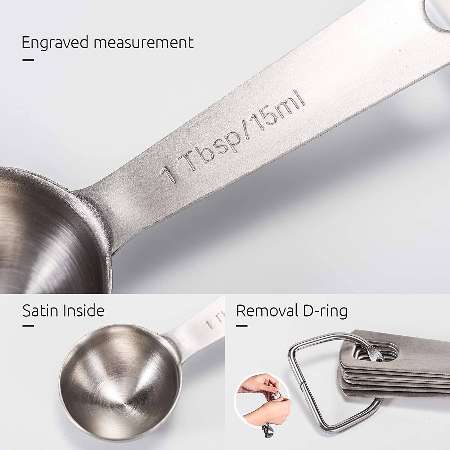 BowLift | 9-piece set: stainless steel measuring spoons for dry and liquid ingredients