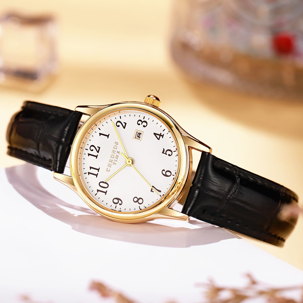 BowLift | Elegant Women’s Watch – Quartz Wristwatch with Faux Leather Strap | Perfect Gift for Her