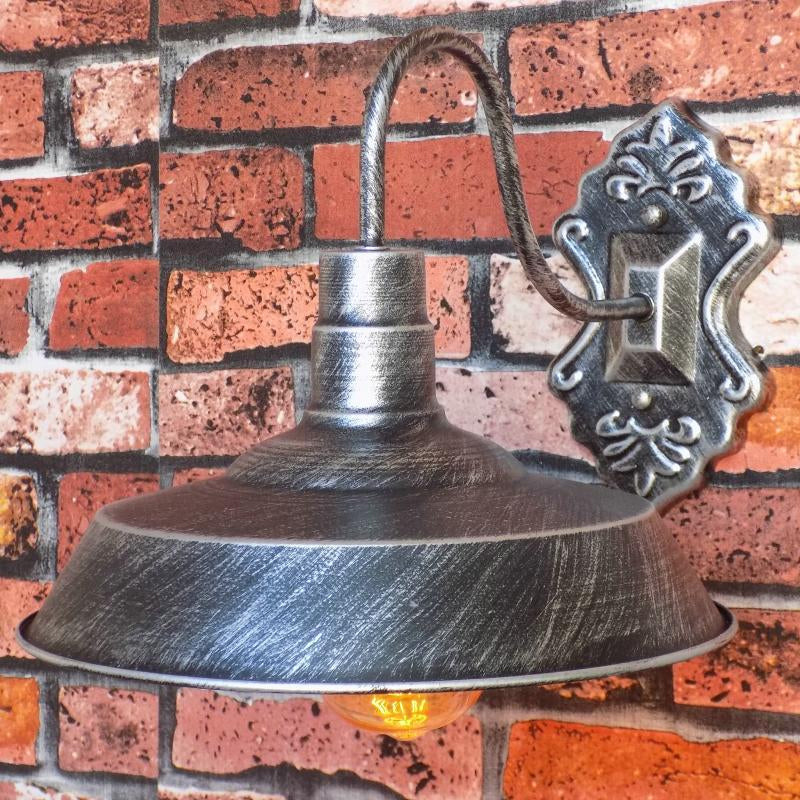 BowLift | 1 Light Barn Wall Mount Light Antique Style Copper/Rust Wrought Iron Wall Lamp for Balcony