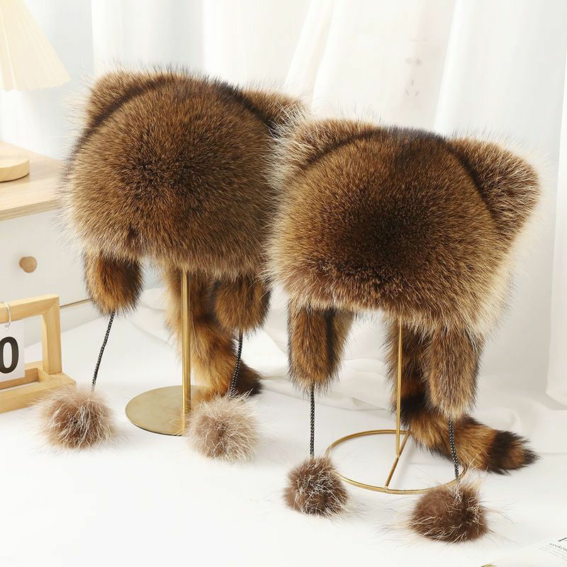 BowLift | Cute Faux fur Raccoon Tail Parent-Child Plush Hat