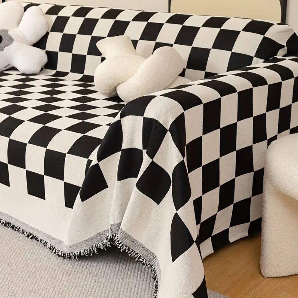 BowLift | Checkerboard Anti-Scratch Sofa Cover