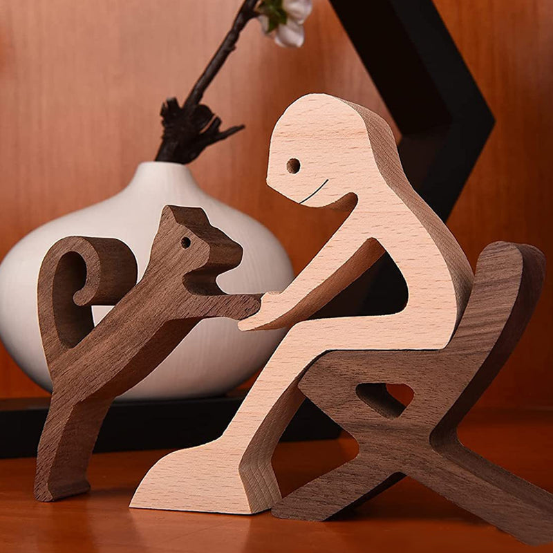 BowLift | Gift For Pet Lovers - Wood Sculpture Table Ornaments - The Love Between You And Your Fur-Friend