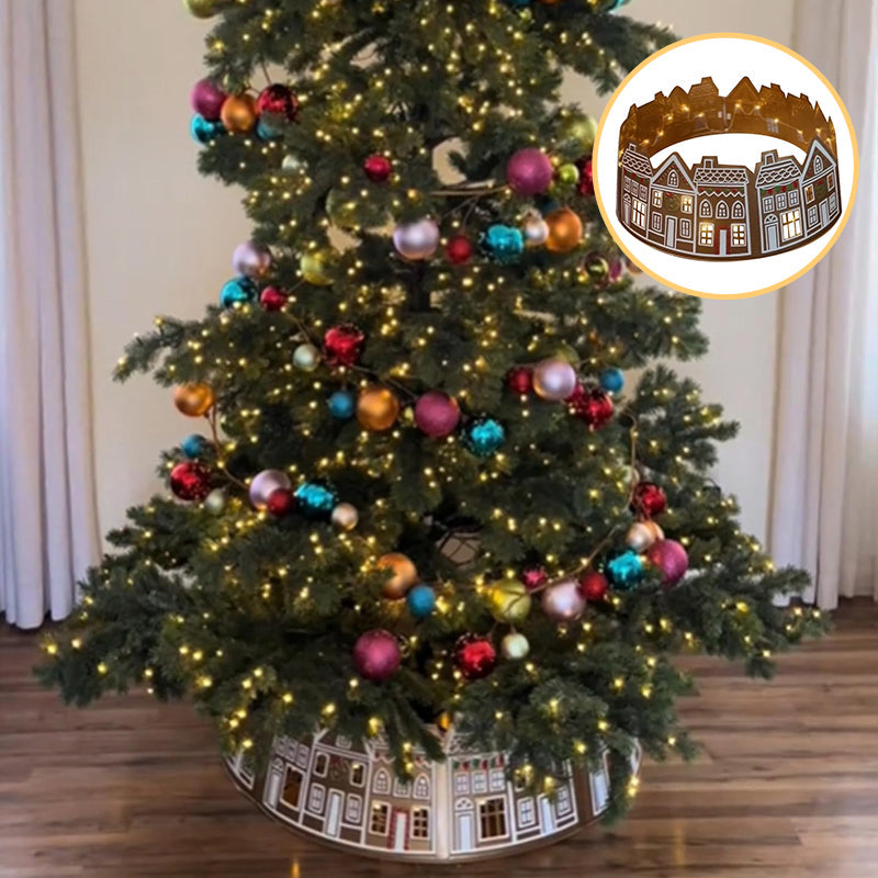 BowLift | LED Gingerbread House Christmas Tree Collar Tree Skirt