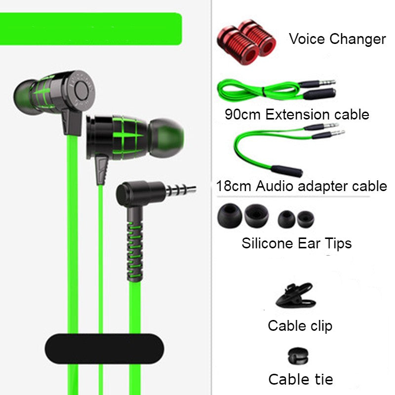 BowLift | In-Ear Wired Earphones with Microphone, Extended 3.5mm Y-Splitter, 2 Voice Changers and Extension Cable for PC, Laptops, Gaming and Online Meetings