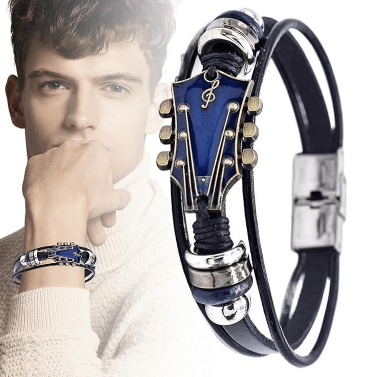 BowLift | Leather Bracelet with Guitar-Inspired Design