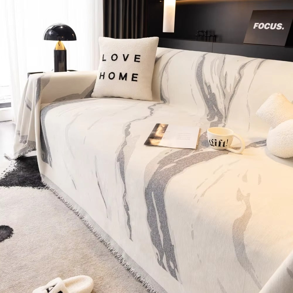 BowLift | Abstract Brushstroke Chenille Sofa Cover