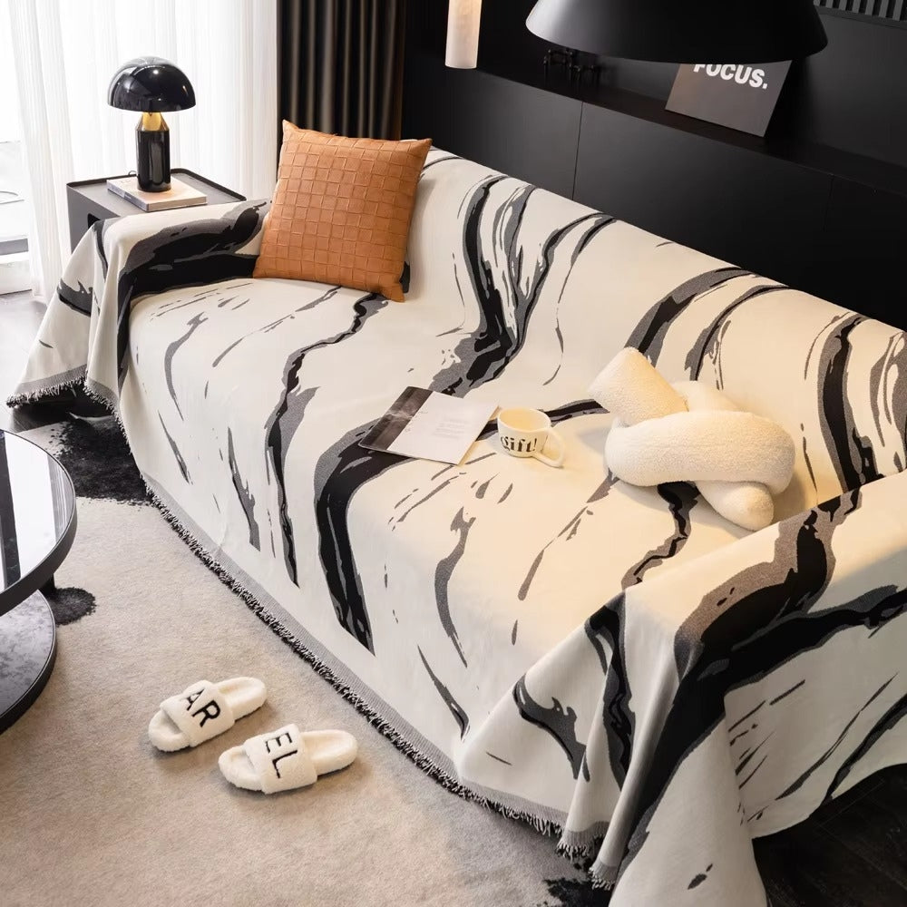 BowLift | Abstract Brushstroke Chenille Sofa Cover