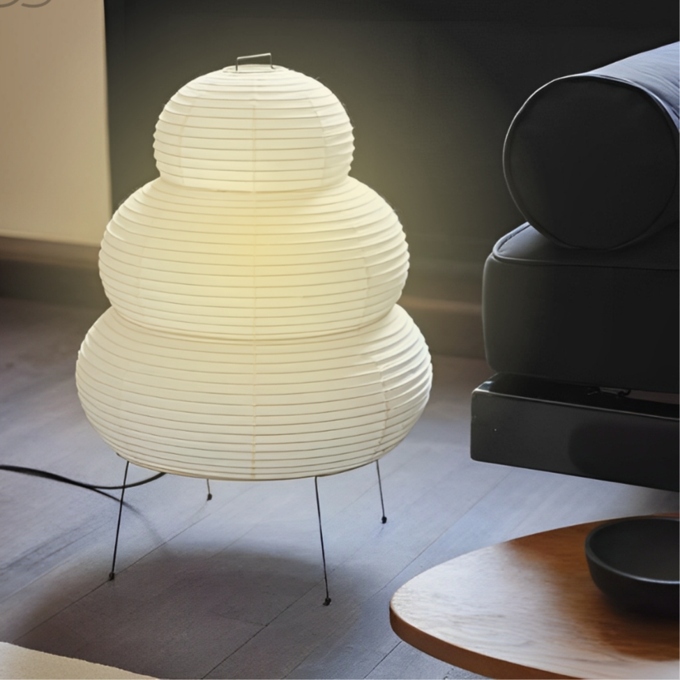 BowLift | Zen Floor Lamp – Japanese Wabi-Sabi Style with 3-Mode Dimmable LED Light