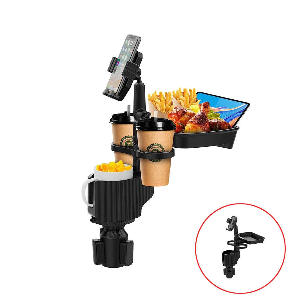 BowLift | 3 In 1 Adjustable Car Cup Tray with Phone Holder