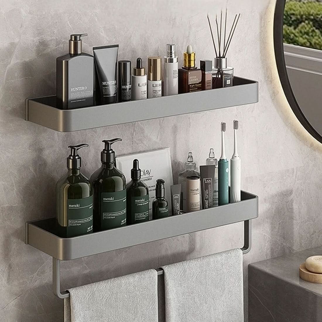 BowLift | Elegant Wall Shelf for Stylish Bathroom Organization without Drilling