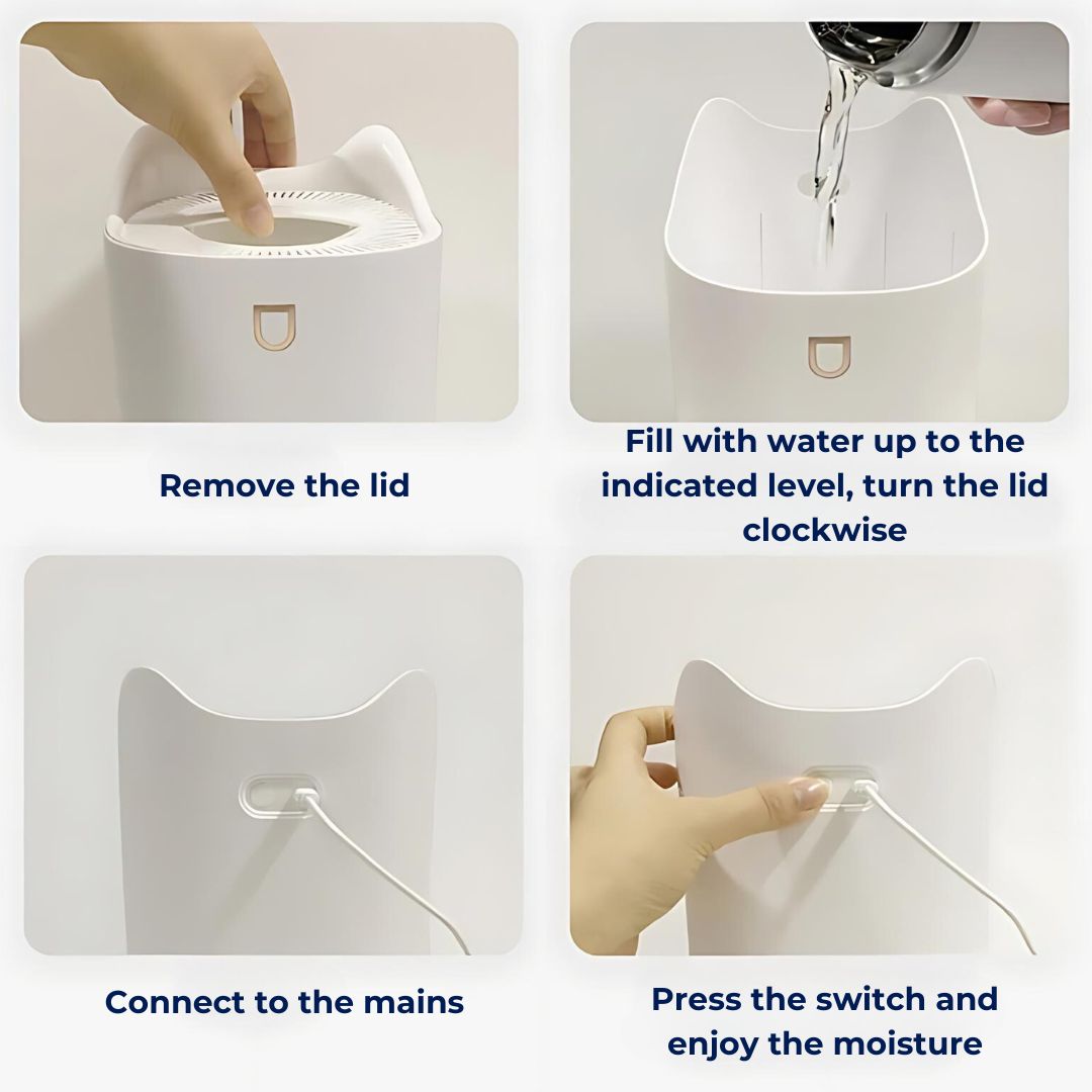 BowLift | 3000ml Ultrasonic Humidifier with Mist Technology for Respiratory Relief & Comfortable Living Spaces