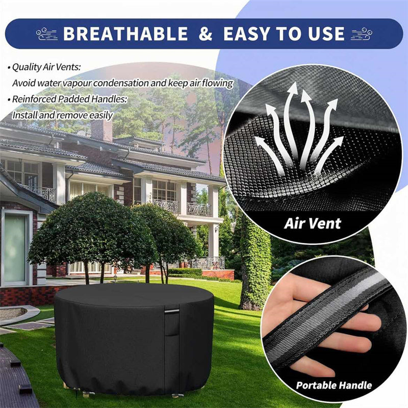 BowLift | Round Waterproof Garden Furniture Cover | Heavy-Duty, UV-Resistant & Adjustable for Outdoor Tables and Chairs