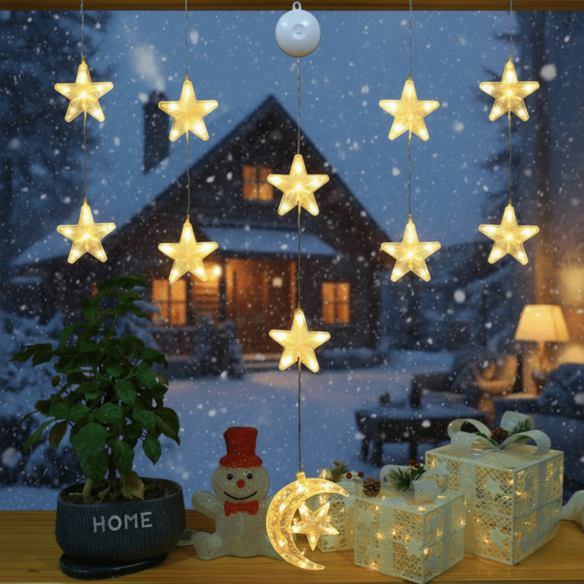 BowLift | LED Christmas lights with suction cups for glass and mirrors