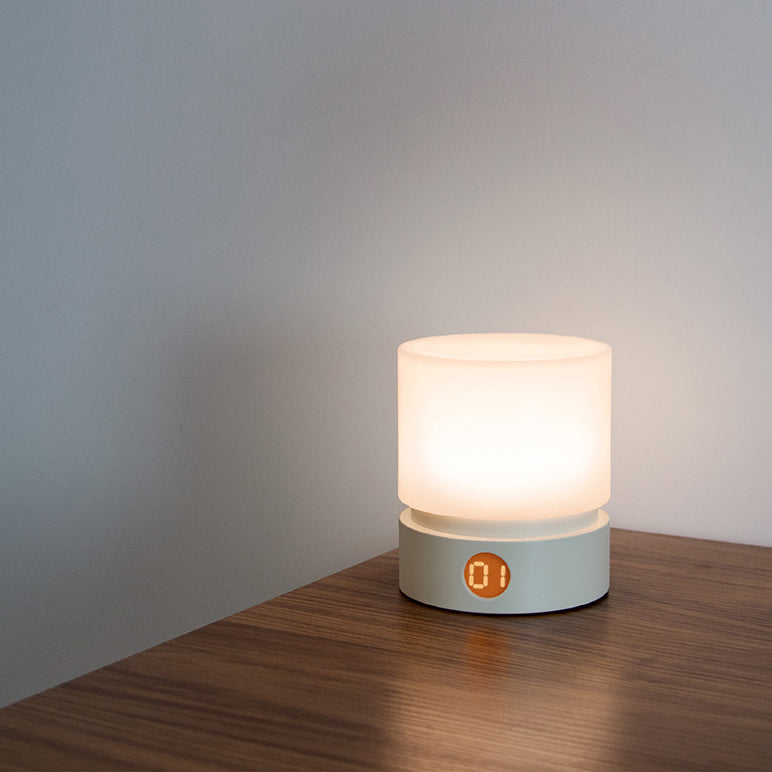 BowLift | Contemporary Nordic Timer Rechargeable ABS HIPS Silicone Cylinder LED Table Lamp Night Light for Nightstand
