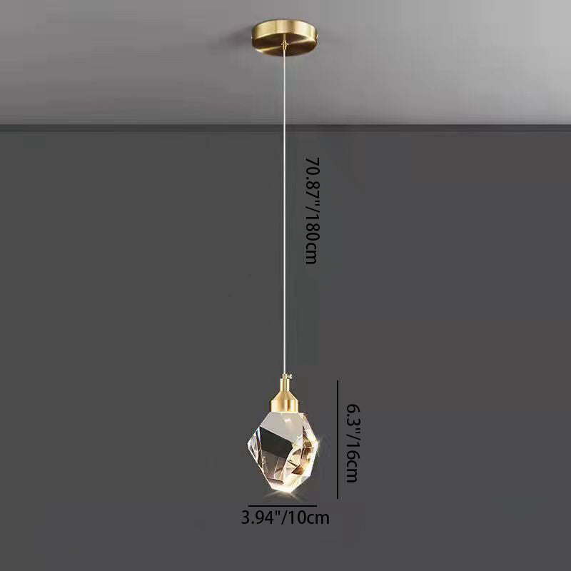 BowLift | Luxury Diamond Cube Crystal Iron LED Pendant Light For Bedroom