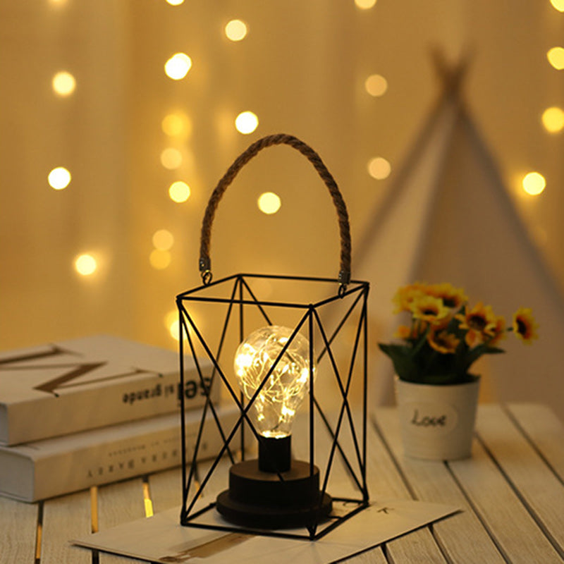 BowLift | Modern Minimalist Vertical Striped Square Round Iron LED Table Lamp For Living Room