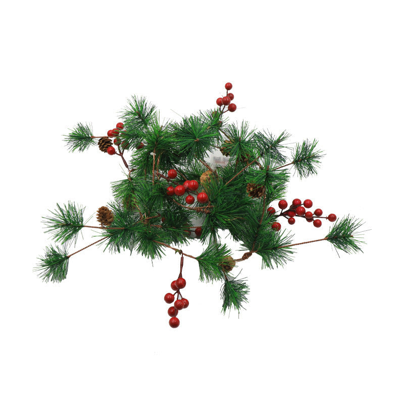 BowLift | Modern Art Deco Battery Copper Plastic Leaf Bell Pine Needle Red Fruit Christmas Decoration LED String Lights For Bedroom
