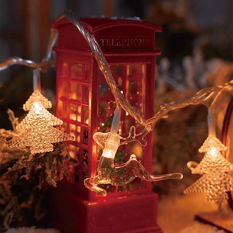BowLift | Modern Art Deco Battery USB PVC Deer Snow Star Christmas Tree Decoration LED String Light For Entertainment Room