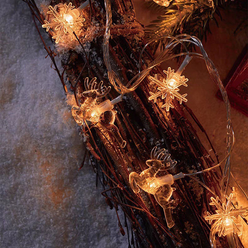 BowLift | Modern Art Deco Battery USB PVC Deer Snow Star Christmas Tree Decoration LED String Light For Entertainment Room