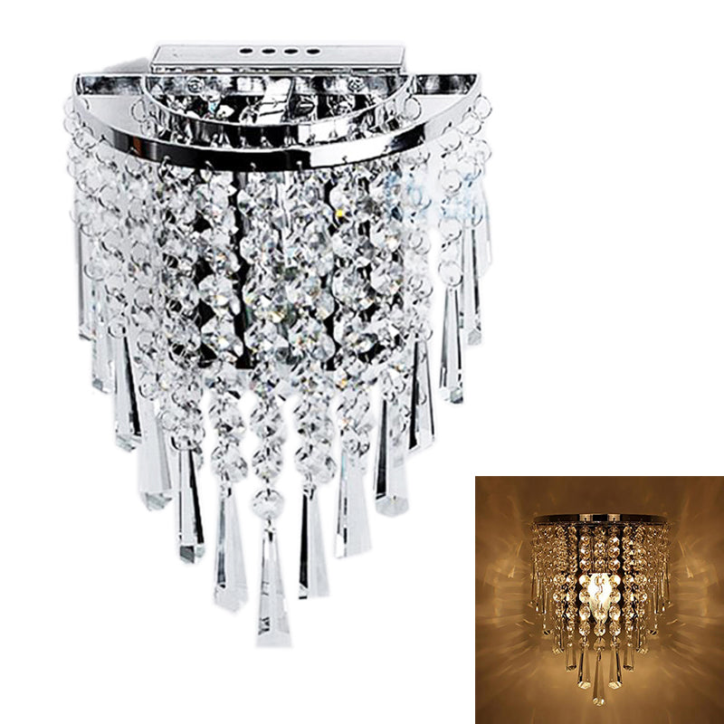 BowLift | Modern Chrome Crystal Drop Wall Lamps