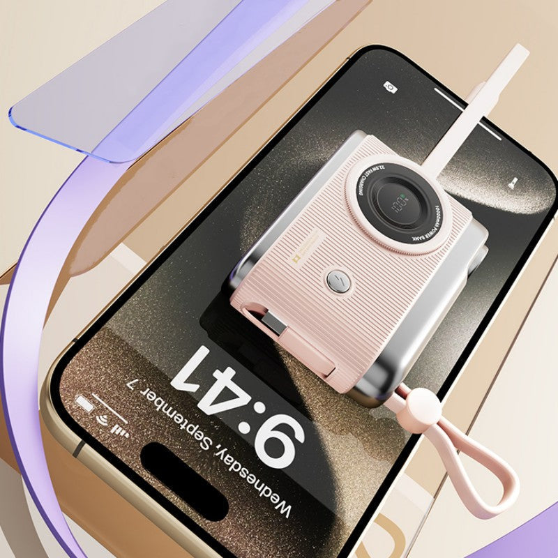 BowLift | 10000mAh Compact Portable Power Bank With Built-In Cables