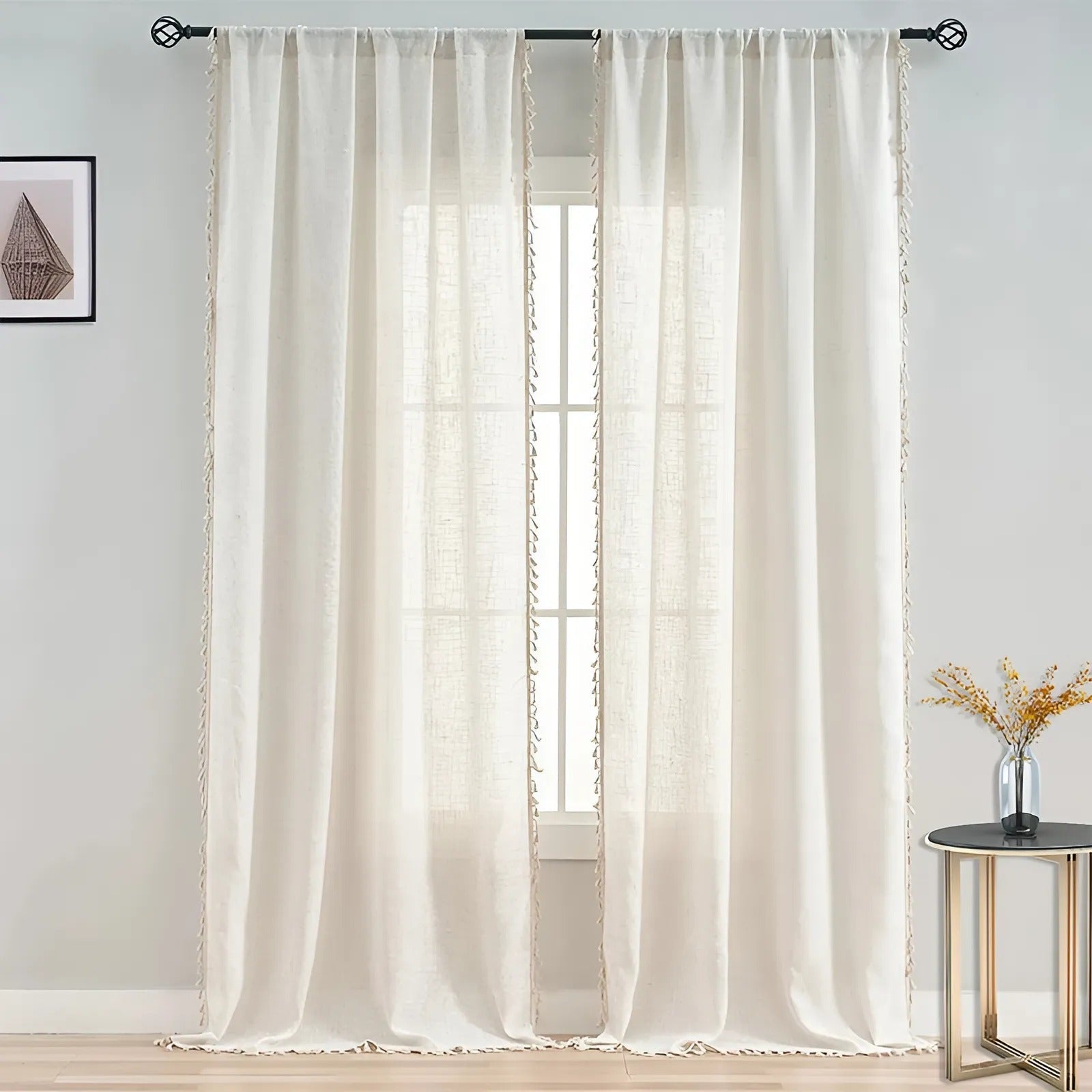 BowLift | Boho Cotton-Linen Semi-Sheer Curtains