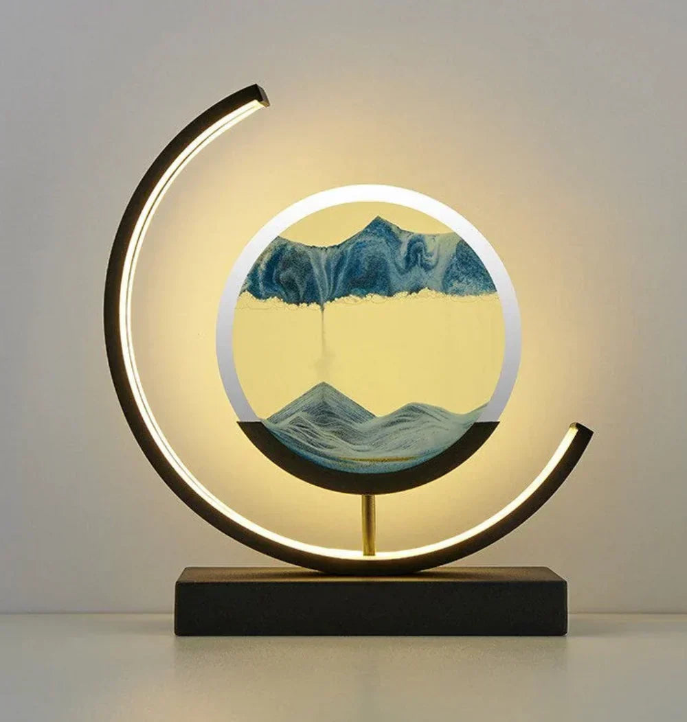Elegant Sand Landscape Table Lamp Bowlift