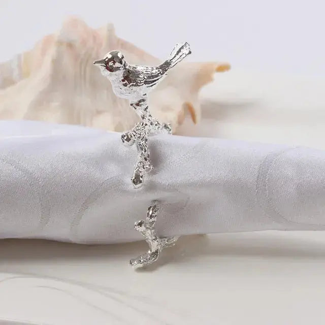 BowLift | Bird & Flower Napkin Rings - 4 Pieces