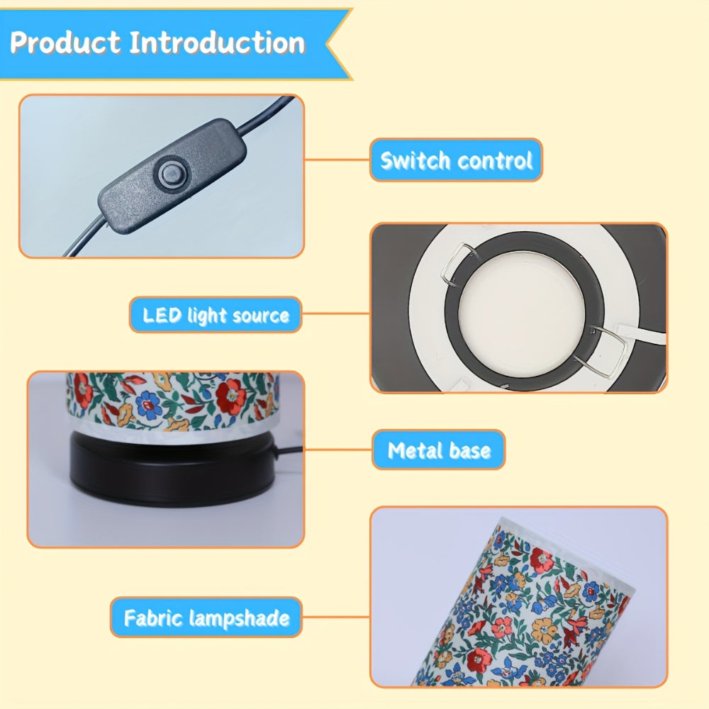 BowLift | Botanical Floral Fabric Lighting Table Lamp