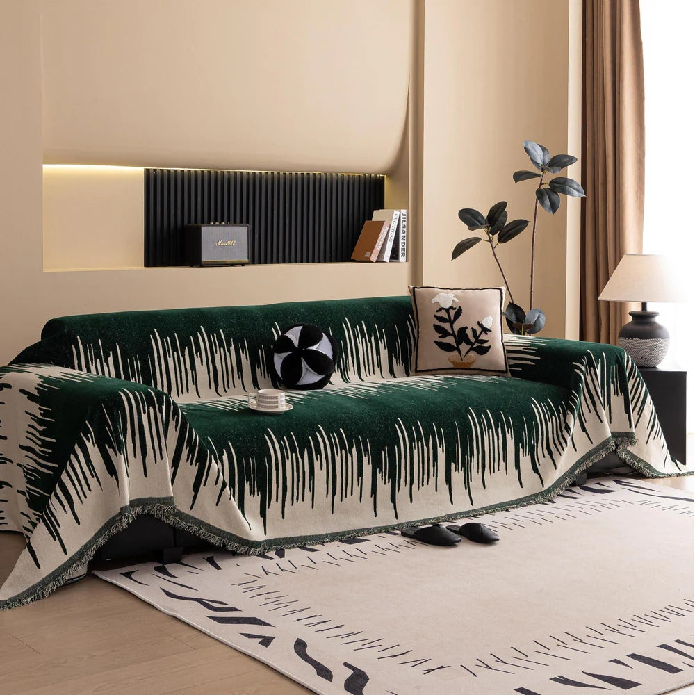 BowLift | Brushstroke Vertical Pattern Chenille Sofa Cover