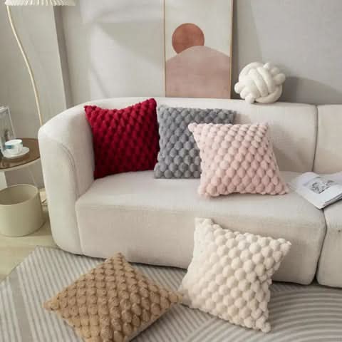 BowLift | Cushion cover made of cotton blend with fluffy 3D feel