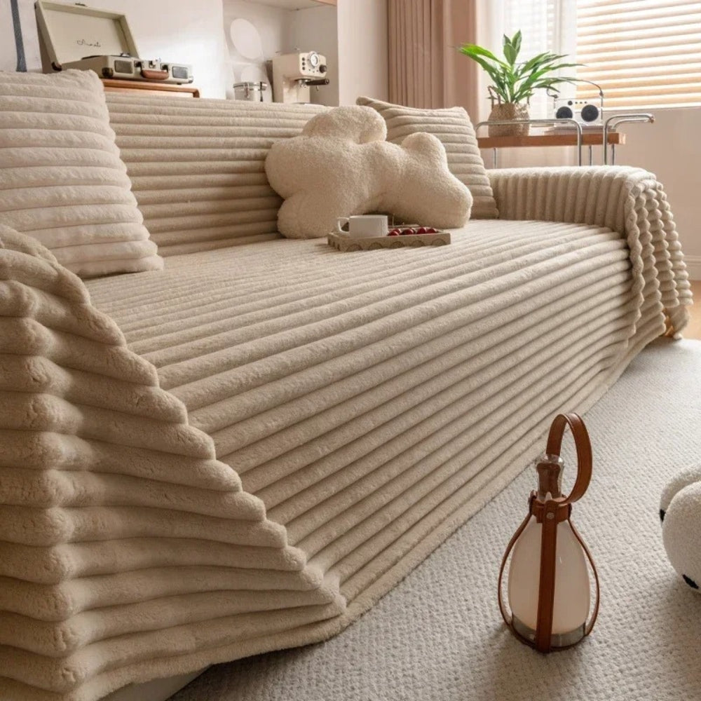 BowLift | Plush Striped Warm Sofa Cover