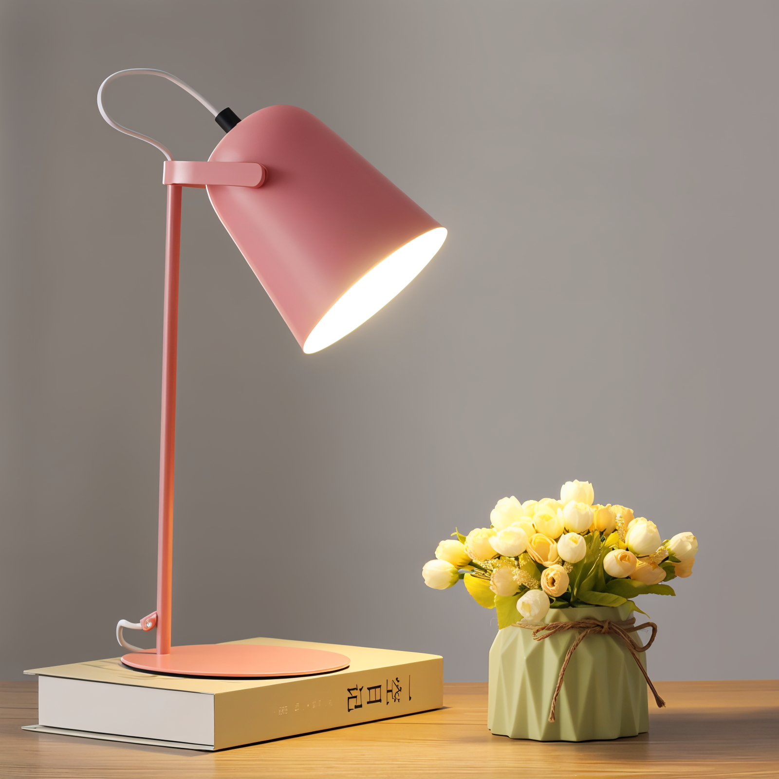 BowLift | Macaron Desk Lamp – Nordic Yellow Adjustable Table Lamp for Reading & Study