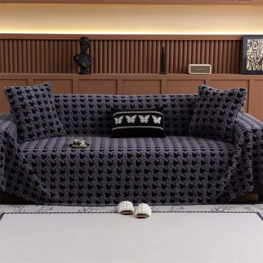 BowLift | Cavalli Houndstooth Plush Sofa Cover