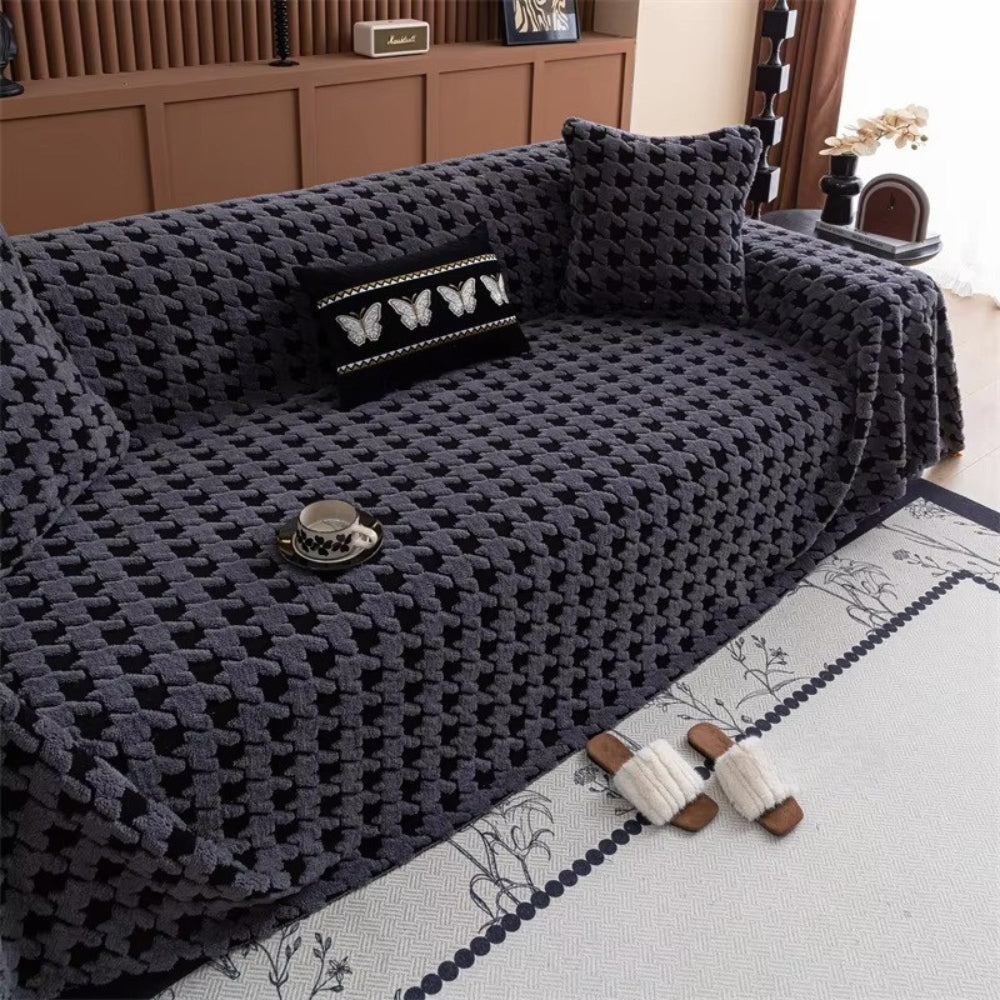 BowLift | Cavalli Houndstooth Plush Sofa Cover