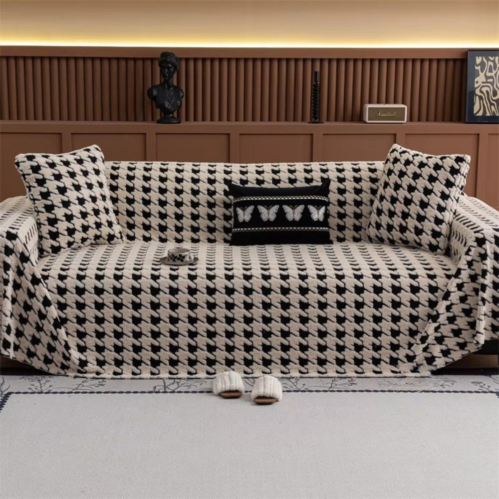 BowLift | Cavalli Houndstooth Plush Sofa Cover