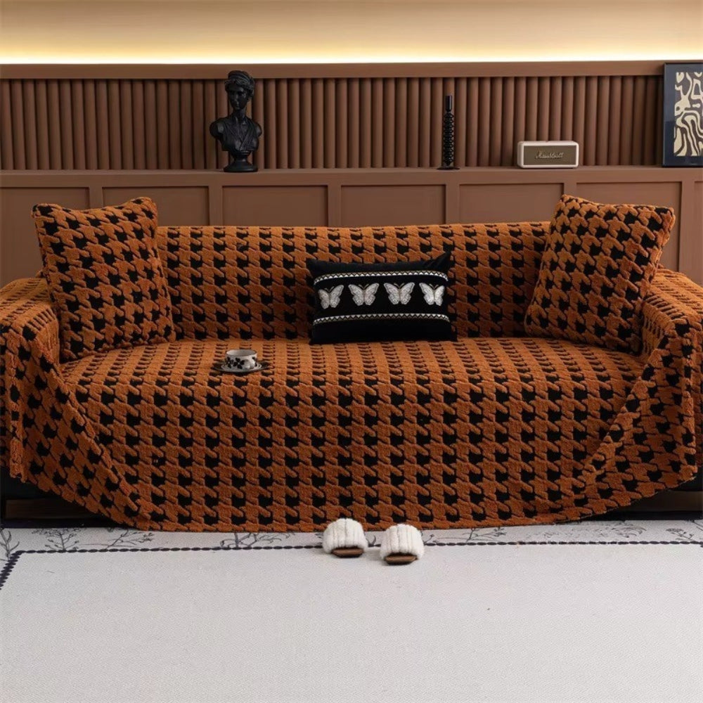 BowLift | Cavalli Houndstooth Plush Sofa Cover