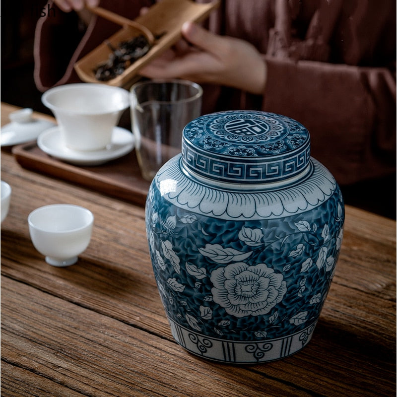 BowLift | Ceramic airtight container tea box tea can moisture-protected storage tank tea container storage bottle tea organizer jar tea cans